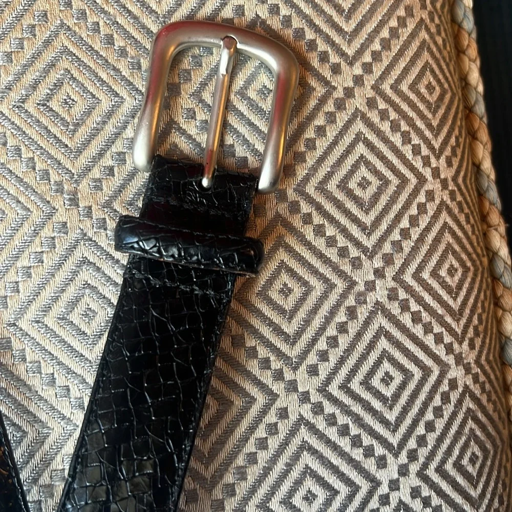 BOSCA MENS BELT FINE LEATHER BLACK 36